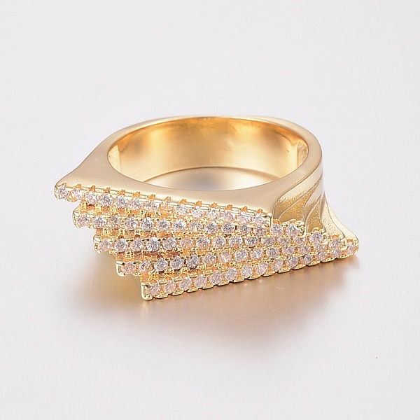PandaHall Brass Micro Pave Cubic Zirconia Finger Rings, Size 6~9, Golden, 16~19mm Brass+Cubic Zirconia
PandaHall Brass Micro Pave Cubic Zirconia Finger Rings, Size 6~9, Golden, 16~19mm Brass+Cubic Zirconia