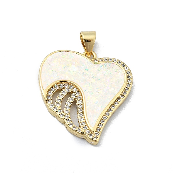 PandaHall Brass Micro Pave Clear Cubic Zirconia Pendants, with Sythetic Opal, Heart, Real 18K Gold Plated, 23.5x22x2.5mm, Hole: 4x3.5mm...
PandaHall Brass Micro Pave Clear Cubic Zirconia Pendants, with Sythetic Opal, Heart, Real 18K Gold Plated, 23.5x22x2.5mm, Hole: 4x3.5mm...