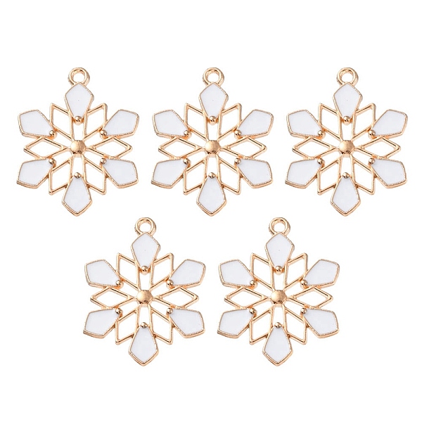 PandaHall Barrel Plating Alloy Enamel Pendants, Snowflake Charm, Lead Free & Cadmium Free, Light Gold, White, 29x22.5x2mm, Hole: 1.6mm...
PandaHall Barrel Plating Alloy Enamel Pendants, Snowflake Charm, Lead Free & Cadmium Free, Light Gold, White, 29x22.5x2mm, Hole: 1.6mm...