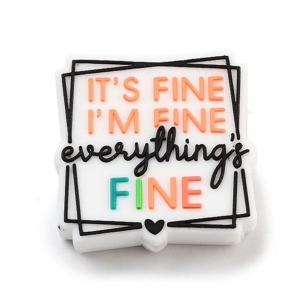 PandaHall Food Grade Eco-Friendly Silicone Focal Beads, Square with Word It's Fine, I'm Fine, Everything's Fine, Colorful, 27.5x28x7.5mm...
PandaHall Food Grade Eco-Friendly Silicone Focal Beads, Square with Word It's Fine, I'm Fine, Everything's Fine, Colorful, 27.5x28x7.5mm...