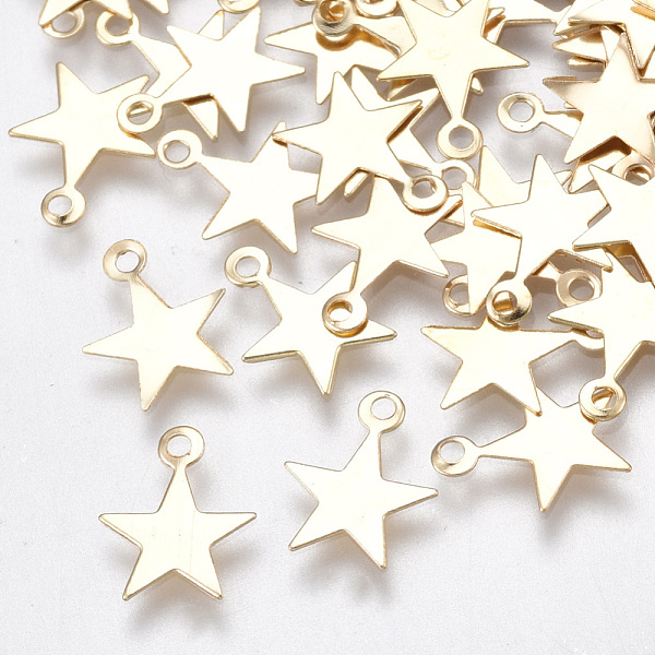 PandaHall Iron Charms, Nickel Free, Star, Light Gold, 10x8x0.5mm, Hole: 1mm Iron Star
PandaHall Iron Charms, Nickel Free, Star, Light Gold, 10x8x0.5mm, Hole: 1mm Iron Star