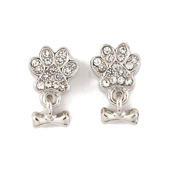 PandaHall Rack Plating Alloy Rhinestone European Dangle Charms, Paw Print with Dog Bone Large Hole Pendants, Platinum, Crystal, 17.5mm, Bone..., Clear
PandaHall Rack Plating Alloy Rhinestone European Dangle Charms, Paw Print with Dog Bone Large Hole Pendants, Platinum, Crystal, 17.5mm, Bone..., Clear