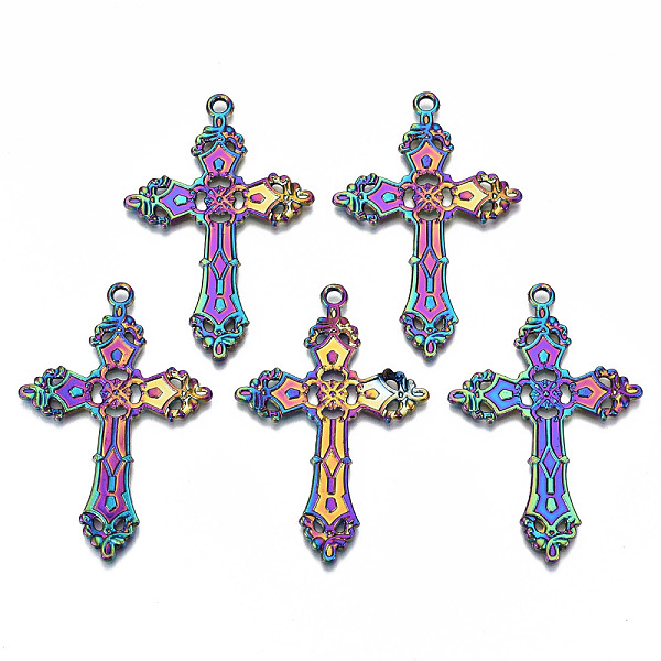PandaHall Rainbow Color Alloy Big Pendants, Cadmium Free & Lead Free, Cross, 55x36x1.5mm, Hole: 2.7mm Alloy Cross
PandaHall Rainbow Color Alloy Big Pendants, Cadmium Free & Lead Free, Cross, 55x36x1.5mm, Hole: 2.7mm Alloy Cross