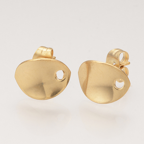 PandaHall 304 Stainless Steel Stud Earring Findings, with Loop, Ear Nuts/Earring Backs, Twisted Oval, Golden, 11x8.5mm, Hole: 1.5mm, Pin...
PandaHall 304 Stainless Steel Stud Earring Findings, with Loop, Ear Nuts/Earring Backs, Twisted Oval, Golden, 11x8.5mm, Hole: 1.5mm, Pin...