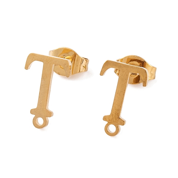 PandaHall Ion Plating(IP) 304 Stainless Steel Stud Earrings, for Women, Letter T, 11.5x7.5mm, Hole: 1mm, Pin: 0.7mm 304 Stainless Steel...
PandaHall Ion Plating(IP) 304 Stainless Steel Stud Earrings, for Women, Letter T, 11.5x7.5mm, Hole: 1mm, Pin: 0.7mm 304 Stainless Steel...