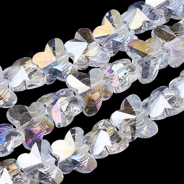 PandaHall Electroplate Glass Beads, AB Color Plated, Faceted, Butterfly, Clear AB, 8x10x6mm, Hole: 1mm Glass Butterfly White
PandaHall Electroplate Glass Beads, AB Color Plated, Faceted, Butterfly, Clear AB, 8x10x6mm, Hole: 1mm Glass Butterfly White