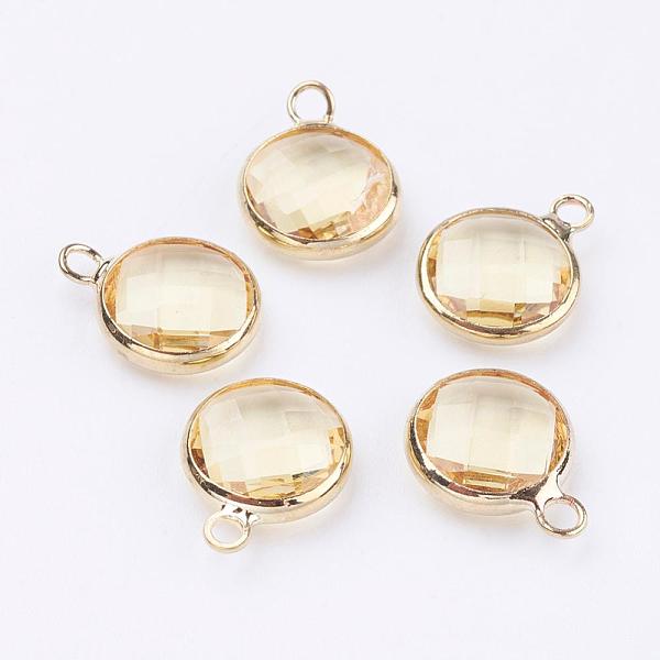 PandaHall Golden Tone Brass Glass Flat Round Charms, Faceted, Champagne Yellow, 12x8.5x3mm, Hole: 1.5mm Brass+Glass Flat Round Yellow
PandaHall Golden Tone Brass Glass Flat Round Charms, Faceted, Champagne Yellow, 12x8.5x3mm, Hole: 1.5mm Brass+Glass Flat Round Yellow