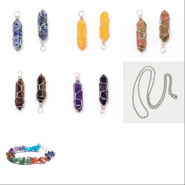 PandaHall DIY Stone Jewelry Set Making Kit, Including Natural Mixed Stone Pendants, 304 Stainless Steel Cable Chain Necklaces, Mixed Stone...
PandaHall DIY Stone Jewelry Set Making Kit, Including Natural Mixed Stone Pendants, 304 Stainless Steel Cable Chain Necklaces, Mixed Stone...