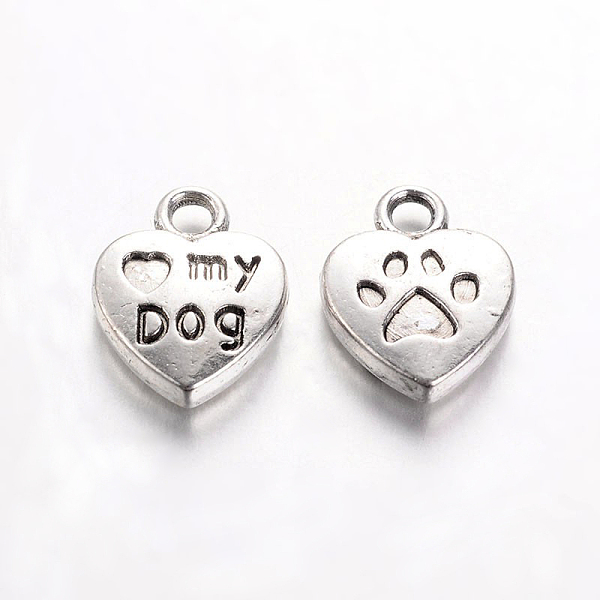 PandaHall Tibetan Style Charms Pendants, Lead Free & Nickel Free, Heart with word Love My Dog, Antique Silver, 13x10x3mm, Hole: 2mm Alloy...
PandaHall Tibetan Style Charms Pendants, Lead Free & Nickel Free, Heart with word Love My Dog, Antique Silver, 13x10x3mm, Hole: 2mm Alloy...