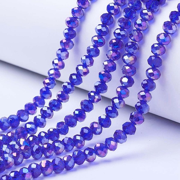 PandaHall Electroplate Glass Beads Strands, AB Color Plated, Faceted, Rondelle, Blue, 3.5x3mm, Hole: 0.4mm, about 113~115pcs/strand, 32~33cm...
PandaHall Electroplate Glass Beads Strands, AB Color Plated, Faceted, Rondelle, Blue, 3.5x3mm, Hole: 0.4mm, about 113~115pcs/strand, 32~33cm...