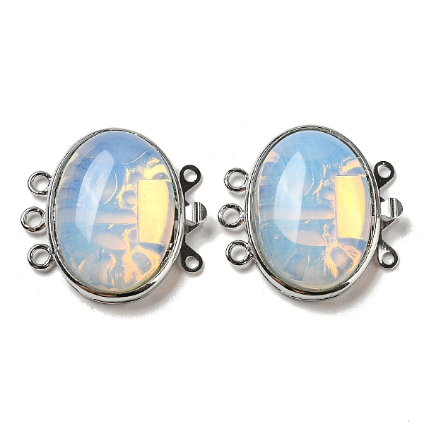 PandaHall Opalite Box Clasp, with Alloy Findings, Oval, 27x27x9.5~10.5mm, Hole: 2mm Opalite Oval
PandaHall Opalite Box Clasp, with Alloy Findings, Oval, 27x27x9.5~10.5mm, Hole: 2mm Opalite Oval