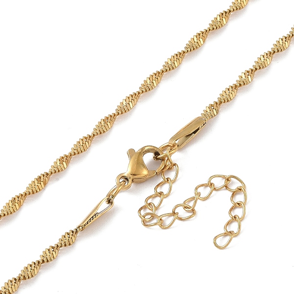 PandaHall Ion Plating(IP) 201 Stainless Steel Chain Necklaces, Singapore Chains, Real 18K Gold Plated, 16.73 inch(425mm) 201 Stainless Steel
PandaHall Ion Plating(IP) 201 Stainless Steel Chain Necklaces, Singapore Chains, Real 18K Gold Plated, 16.73 inch(425mm) 201 Stainless Steel