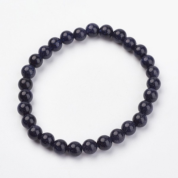 PandaHall Synthetic Blue Goldstone Stretch Bracelets, Round, 48mm(1-7/8 inch), Bead: 6.5mm in diameter. Blue Goldstone
PandaHall Synthetic Blue Goldstone Stretch Bracelets, Round, 48mm(1-7/8 inch), Bead: 6.5mm in diameter. Blue Goldstone