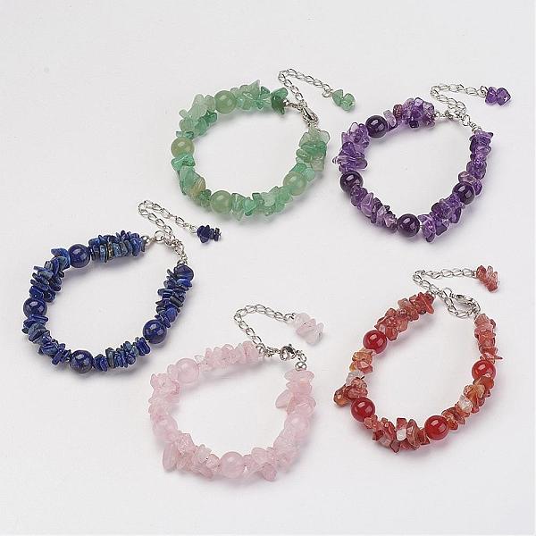 PandaHall Natural Gemstone Chip Beads Bracelets, with Tibetan Style Beads and Brass Lobster Claw Clasps, Mixed Color, 7-1/2 inch(190mm)..., Multicolor
PandaHall Natural Gemstone Chip Beads Bracelets, with Tibetan Style Beads and Brass Lobster Claw Clasps, Mixed Color, 7-1/2 inch(190mm)..., Multicolor