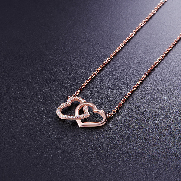 PandaHall SHEGRACE Heart with Heart Chic 925 Sterling Silver Pendant Necklaces, with Micro Pave AAA Cubic Zirconia, Rose Gold, 15.7 inch..., Clear
PandaHall SHEGRACE Heart with Heart Chic 925 Sterling Silver Pendant Necklaces, with Micro Pave AAA Cubic Zirconia, Rose Gold, 15.7 inch..., Clear