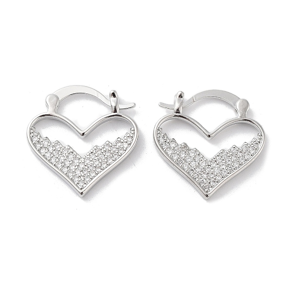 PandaHall Rack Plating Brass Micro Pave Cubic Zirconia Hoop Earring, Cadmium Free & Lead Free, Long-Lasting Plated, Heart, Platinum, 22x2mm...
PandaHall Rack Plating Brass Micro Pave Cubic Zirconia Hoop Earring, Cadmium Free & Lead Free, Long-Lasting Plated, Heart, Platinum, 22x2mm...
