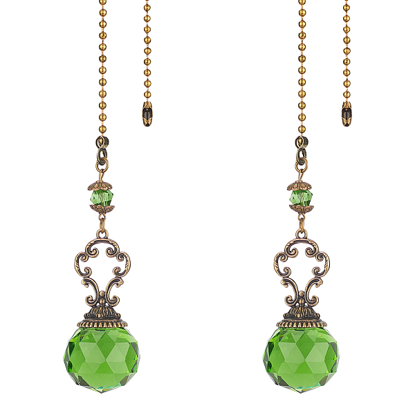 PandaHall Gorgecraft Faceted Glass Round Big Pendant Decorations, with Tibetan Style Alloy Findings, Lime, 410mm, 2pcs/set Glass Round Green
PandaHall Gorgecraft Faceted Glass Round Big Pendant Decorations, with Tibetan Style Alloy Findings, Lime, 410mm, 2pcs/set Glass Round Green