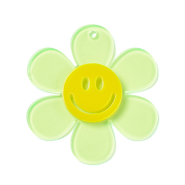 PandaHall Transparent Acrylic Big Pendants, Sunflower with Smiling Face Charm, Pale Green, 55x50.5x6mm, Hole: 2.5mm Acrylic Flower
PandaHall Transparent Acrylic Big Pendants, Sunflower with Smiling Face Charm, Pale Green, 55x50.5x6mm, Hole: 2.5mm Acrylic Flower