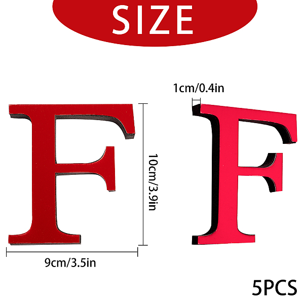 PandaHall CREATCABIN Acrylic Mirror Wall Stickers Decal, with EVA Foam, Alphabet, Letter.F, Foam: 100x90x10.5mm, 100x90x1mm Acrylic Letter F..., Red
PandaHall CREATCABIN Acrylic Mirror Wall Stickers Decal, with EVA Foam, Alphabet, Letter.F, Foam: 100x90x10.5mm, 100x90x1mm Acrylic Letter F..., Red