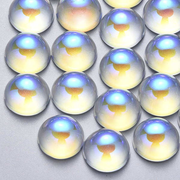 PandaHall Transparent Glass Cabochons, AB Color Plated, Half Round/Dome, Clear AB, 18x9mm Glass Half Round White
PandaHall Transparent Glass Cabochons, AB Color Plated, Half Round/Dome, Clear AB, 18x9mm Glass Half Round White
