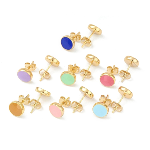 PandaHall Golden Plated Brass Enamel Stud Earrings, with Ear Nuts, Flat Round, Mixed Color, 9mm, Pin: 0.6mm Brass Flat Round Multicolor
PandaHall Golden Plated Brass Enamel Stud Earrings, with Ear Nuts, Flat Round, Mixed Color, 9mm, Pin: 0.6mm Brass Flat Round Multicolor