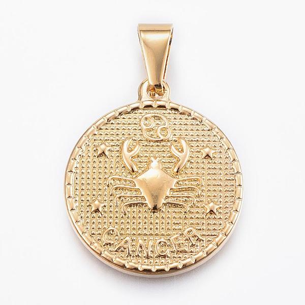 PandaHall Real 18K Gold Plated 304 Stainless Steel Pendants, Flat Round with Twelve Constellation/Zodiac Sign, Cancer, 29x25x3.2mm, Hole...
PandaHall Real 18K Gold Plated 304 Stainless Steel Pendants, Flat Round with Twelve Constellation/Zodiac Sign, Cancer, 29x25x3.2mm, Hole...