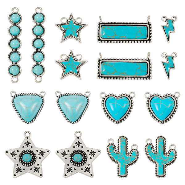 PandaHall DIY Jewelry Making Finding Kit, Including Synthetic Turquoise Pendant & Connector Charms, Triangle & Heart & Rectangle & Star &...
PandaHall DIY Jewelry Making Finding Kit, Including Synthetic Turquoise Pendant & Connector Charms, Triangle & Heart & Rectangle & Star &...