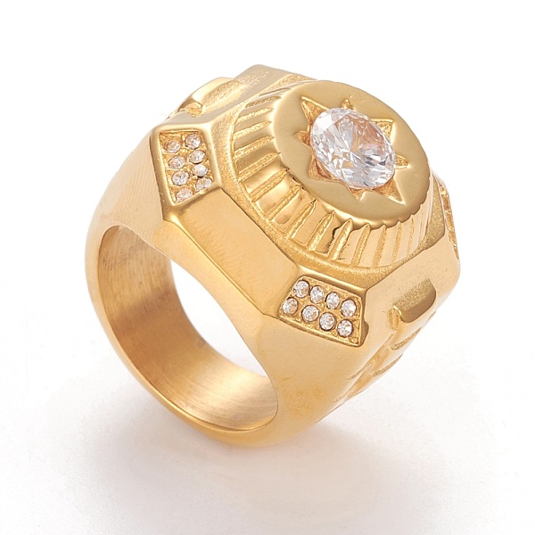 PandaHall Ion Plating(IP) 304 Stainless Steel Finger Rings, with Rhinestone, Crystal, Golden, US Size 8~12, 18.1~21.4mm Stainless..., Clear
PandaHall Ion Plating(IP) 304 Stainless Steel Finger Rings, with Rhinestone, Crystal, Golden, US Size 8~12, 18.1~21.4mm Stainless..., Clear