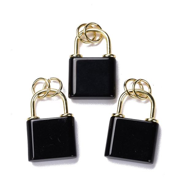 PandaHall Natural Obsidian Pendants, with Golden Brass Findings and Jump Rings, Cadmium Free & Lead Free, Lock, 27x18x5.5mm, Hole: 6mm...
PandaHall Natural Obsidian Pendants, with Golden Brass Findings and Jump Rings, Cadmium Free & Lead Free, Lock, 27x18x5.5mm, Hole: 6mm...