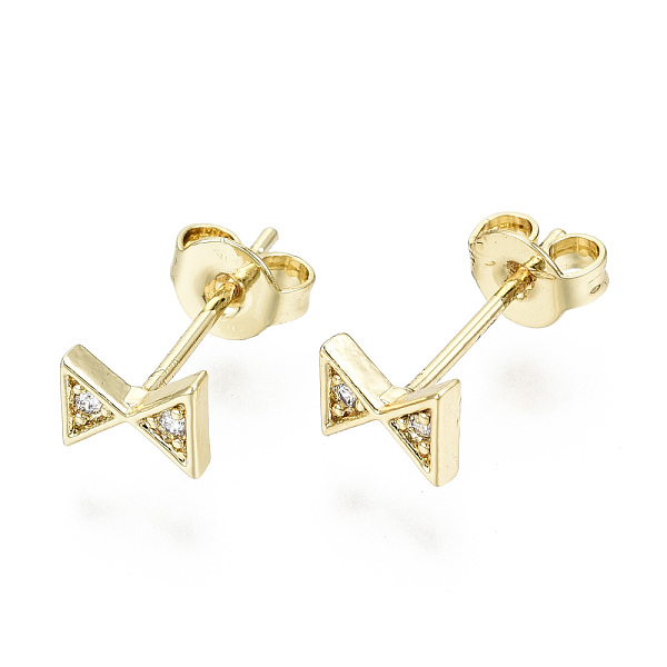 PandaHall Brass Micro Pave Clear Cubic Zirconia Stud Earrings, with Ear Nuts, Nickel Free, Bowknot, Real 16K Gold Plated, 5x6mm, Pin: 0.8mm...
PandaHall Brass Micro Pave Clear Cubic Zirconia Stud Earrings, with Ear Nuts, Nickel Free, Bowknot, Real 16K Gold Plated, 5x6mm, Pin: 0.8mm...