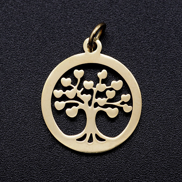 PandaHall 304 Stainless Steel Pendants, with Unsoldered Jump Rings, Flat Round with Tree of Life, Golden, 17x15x1mm, Jump Ring: 5x1mm, 3mm...
PandaHall 304 Stainless Steel Pendants, with Unsoldered Jump Rings, Flat Round with Tree of Life, Golden, 17x15x1mm, Jump Ring: 5x1mm, 3mm...