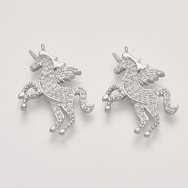 PandaHall Brass Micro Pave Cubic Zirconia Pendants, Nickel Free, Unicorn, Clear, Real Platinum Plated, 27.5x19.5x2.5mm, Hole: 1.2mm...
PandaHall Brass Micro Pave Cubic Zirconia Pendants, Nickel Free, Unicorn, Clear, Real Platinum Plated, 27.5x19.5x2.5mm, Hole: 1.2mm...