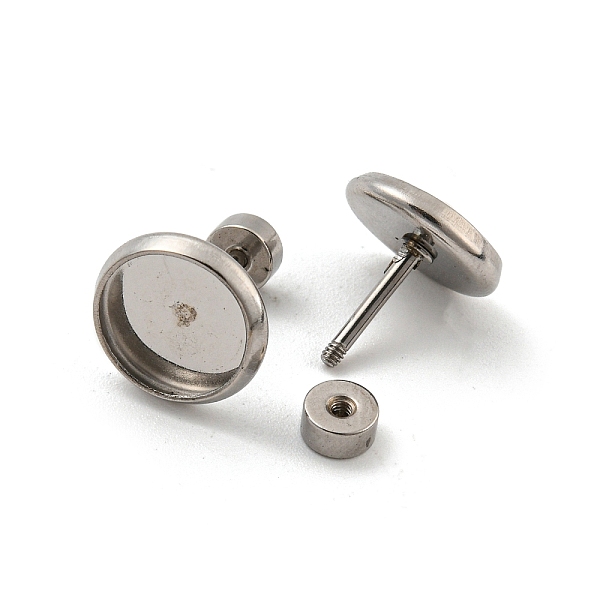 PandaHall 201 Stainless Steel Stud Earrings Findings, with 304 Stainless Steel Pin, Round, Stainless Steel Color, Tray: 8mm, 10.5x10x10mm...
PandaHall 201 Stainless Steel Stud Earrings Findings, with 304 Stainless Steel Pin, Round, Stainless Steel Color, Tray: 8mm, 10.5x10x10mm...