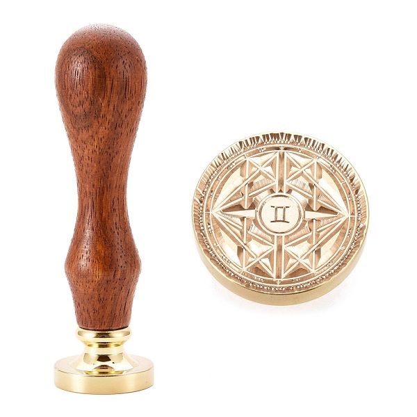 PandaHall Brass Wax Sealing Stamp, with Rosewood Handle for Post Decoration DIY Card Making, Twelve Constellations, Gemini, 89.5x25.5mm...
PandaHall Brass Wax Sealing Stamp, with Rosewood Handle for Post Decoration DIY Card Making, Twelve Constellations, Gemini, 89.5x25.5mm...