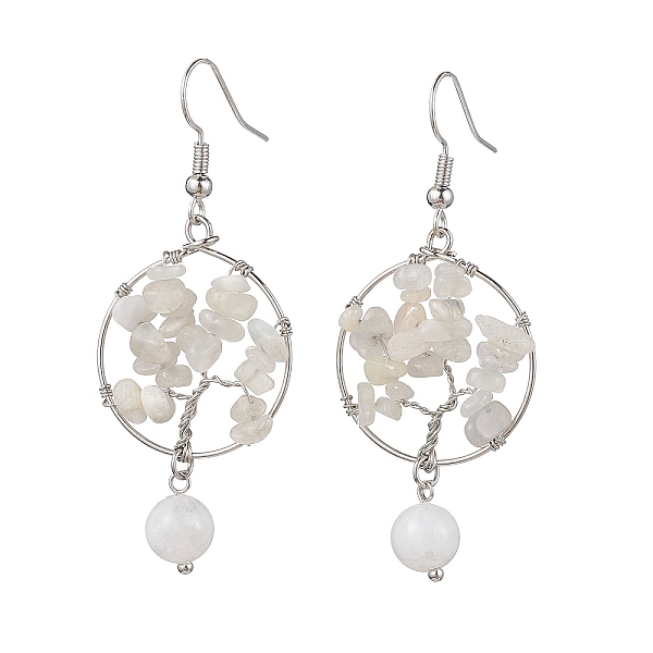 PandaHall Natural Moonstone Dangle Earrings, with Brass Earring Hooks, Tree of Life, 57x23.5mm Moonstone Tree of Life
PandaHall Natural Moonstone Dangle Earrings, with Brass Earring Hooks, Tree of Life, 57x23.5mm Moonstone Tree of Life