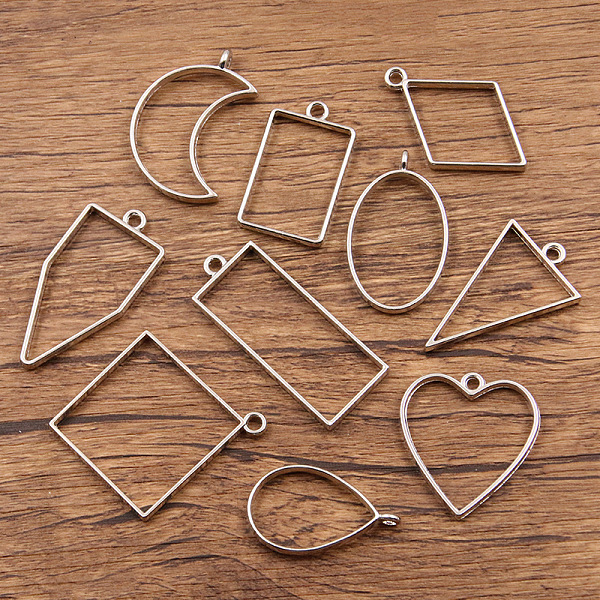 PandaHall Alloy Open Back Bezel Pendants, For DIY UV Resin, Epoxy Resin, Pressed Flower Jewelry, Mixed Shapes, Platinum, 34~49x18~44mm...
PandaHall Alloy Open Back Bezel Pendants, For DIY UV Resin, Epoxy Resin, Pressed Flower Jewelry, Mixed Shapes, Platinum, 34~49x18~44mm...