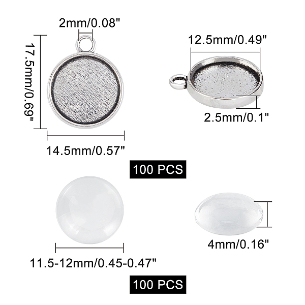 PandaHall ARRICRAFT 200pcs Flat Round Pendant Making Kits, Including Tibetan Style Alloy Pendant Cabochon Settings, Transparent Glass..., Clear
PandaHall ARRICRAFT 200pcs Flat Round Pendant Making Kits, Including Tibetan Style Alloy Pendant Cabochon Settings, Transparent Glass..., Clear