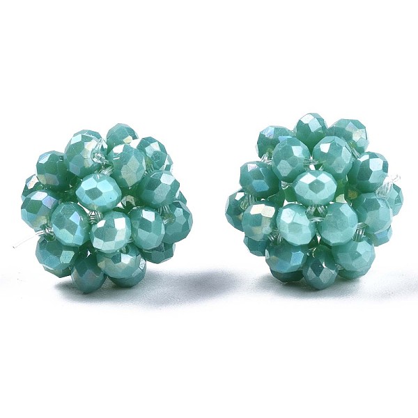 PandaHall Electroplate Opaque Glass Round Woven Beads, Cluster Beads, AB Color Plated, Faceted, Medium Turquoise, 12~13mm, Hole: 1.5mm...
PandaHall Electroplate Opaque Glass Round Woven Beads, Cluster Beads, AB Color Plated, Faceted, Medium Turquoise, 12~13mm, Hole: 1.5mm...