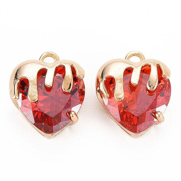 PandaHall Brass Micro Pave Cubic Zirconia Charms, Real 18K Gold Plated, Nickel Free, Heart, Red, 13x11x7.5mm, Hole: 1.6mm Brass+Cubic...
PandaHall Brass Micro Pave Cubic Zirconia Charms, Real 18K Gold Plated, Nickel Free, Heart, Red, 13x11x7.5mm, Hole: 1.6mm Brass+Cubic...