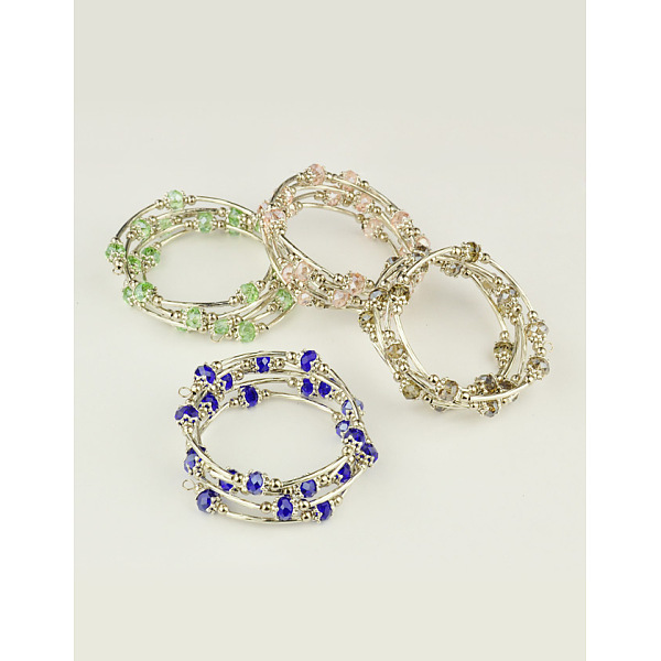 PandaHall Fashion Wrap Bracelets, with Rondelle Glass Beads, Tibetan Style Bead Caps, Brass Tube Beads and Steel Memory Wire, Mixed Color..., Multicolor
PandaHall Fashion Wrap Bracelets, with Rondelle Glass Beads, Tibetan Style Bead Caps, Brass Tube Beads and Steel Memory Wire, Mixed Color..., Multicolor
