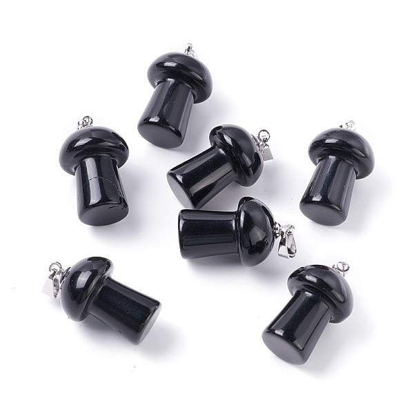 PandaHall Natural Obsidian Pendants, with Platinum Tone Brass Findings, Mushroom , 25x14mm, Hole: 2.4mm Obsidian Mushroom
PandaHall Natural Obsidian Pendants, with Platinum Tone Brass Findings, Mushroom , 25x14mm, Hole: 2.4mm Obsidian Mushroom