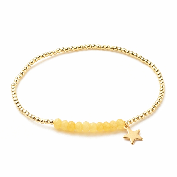 PandaHall Natural Malaysia Jade(Dyed) Round Beaded Stretch Bracelet with 304 Stainless Steel Star Charms, Gemstone Jewelry for Women, Gold...
PandaHall Natural Malaysia Jade(Dyed) Round Beaded Stretch Bracelet with 304 Stainless Steel Star Charms, Gemstone Jewelry for Women, Gold...