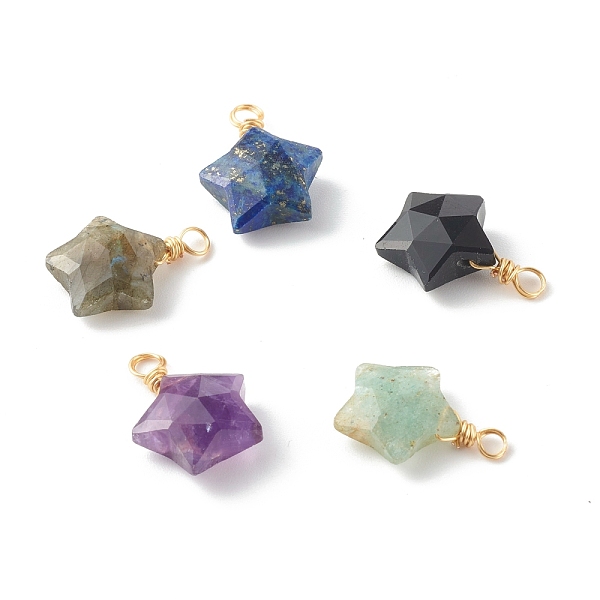 PandaHall Natural Mixed Gemstone Charms, with Golden Brass Findings, Star, 19.5x14x6.5mm, Hole: 2.5mm Mixed Stone Star
PandaHall Natural Mixed Gemstone Charms, with Golden Brass Findings, Star, 19.5x14x6.5mm, Hole: 2.5mm Mixed Stone Star