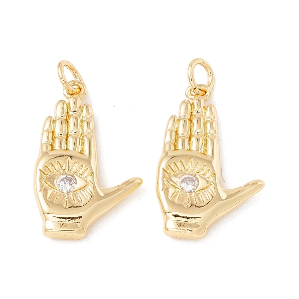 PandaHall Brass Micro Pave Clear Cubic Zirconia Pendants, with Jump Rings, Cadmium Free & Lead Free, Long-Lasting Plated, Palm with Eye...
PandaHall Brass Micro Pave Clear Cubic Zirconia Pendants, with Jump Rings, Cadmium Free & Lead Free, Long-Lasting Plated, Palm with Eye...