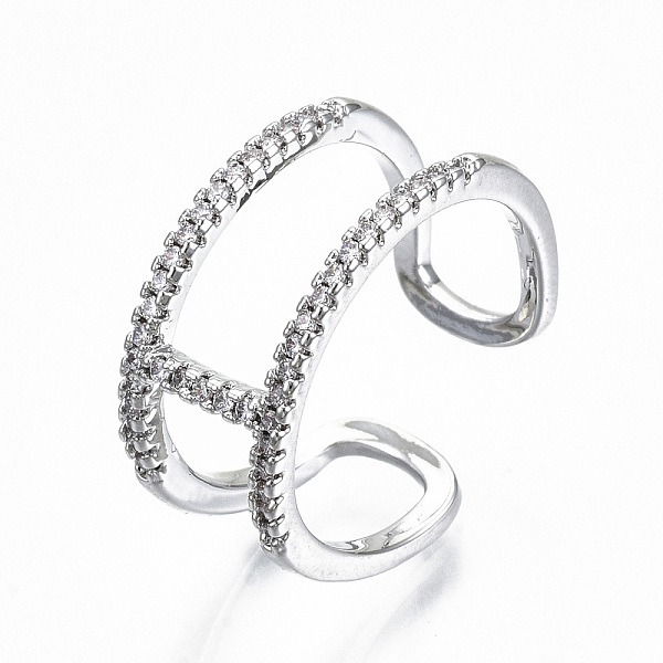 PandaHall Brass Micro Pave Clear Cubic Zirconia Cuff Rings, Open Rings, Cadmium Free & Nickel Free & Lead Free, Real Platinum Plated, US...
PandaHall Brass Micro Pave Clear Cubic Zirconia Cuff Rings, Open Rings, Cadmium Free & Nickel Free & Lead Free, Real Platinum Plated, US...