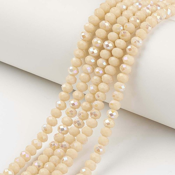PandaHall Electroplate Opaque Solid Color Glass Beads Strands, Half Rainbow Plated, Faceted, Rondelle, Moccasin, 6x5mm, Hole: 1mm, about..., Orange
PandaHall Electroplate Opaque Solid Color Glass Beads Strands, Half Rainbow Plated, Faceted, Rondelle, Moccasin, 6x5mm, Hole: 1mm, about..., Orange