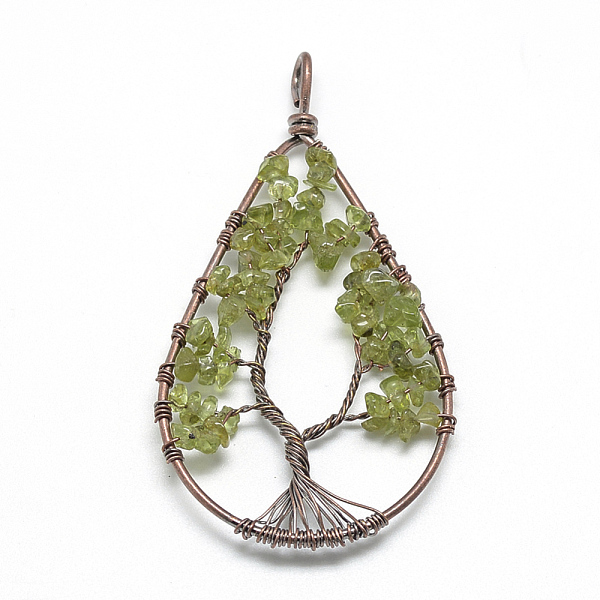 PandaHall Natural Chip Olive Quartz Big Pendants, with Brass Wires, Teardrop & Tree, Red Copper, 78~81x40~43x5~10mm, Hole: 4.5mm Quartz...
PandaHall Natural Chip Olive Quartz Big Pendants, with Brass Wires, Teardrop & Tree, Red Copper, 78~81x40~43x5~10mm, Hole: 4.5mm Quartz...