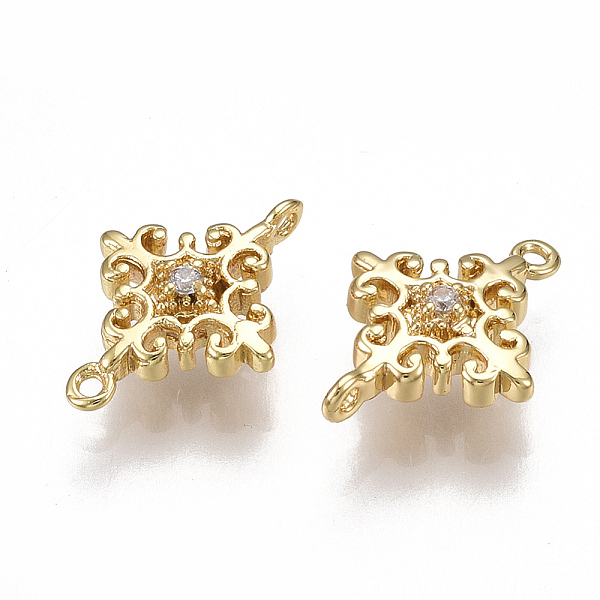 PandaHall Brass Links connectors, with Cubic Zirconia, Flower, Clear, Nickel Free, Real 18K Gold Plated, 13x10x3.5mm, Hole: 0.8mm...
PandaHall Brass Links connectors, with Cubic Zirconia, Flower, Clear, Nickel Free, Real 18K Gold Plated, 13x10x3.5mm, Hole: 0.8mm...