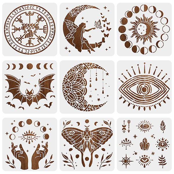 PandaHall BENECREAT 9pcs Magic Theme Painting Stencils 12x12 Inch, Moon Fairy Eye Reusable Stencil Cut Painting Template for Painting on...
PandaHall BENECREAT 9pcs Magic Theme Painting Stencils 12x12 Inch, Moon Fairy Eye Reusable Stencil Cut Painting Template for Painting on...