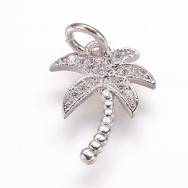 PandaHall Brass Micro Pave Cubic Zirconia Pendants, Coconut Tree Charms, Platinum, 14x10x1.5mm, Hole: 3mm Brass+Cubic Zirconia Tree Clear
PandaHall Brass Micro Pave Cubic Zirconia Pendants, Coconut Tree Charms, Platinum, 14x10x1.5mm, Hole: 3mm Brass+Cubic Zirconia Tree Clear